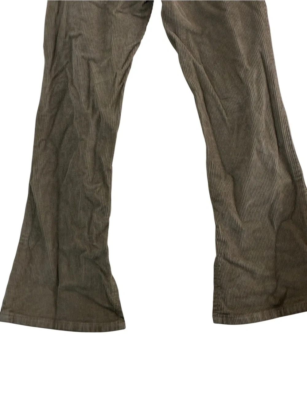 Zara | Green flare leg corduroy pants adjustable waist girls size 8